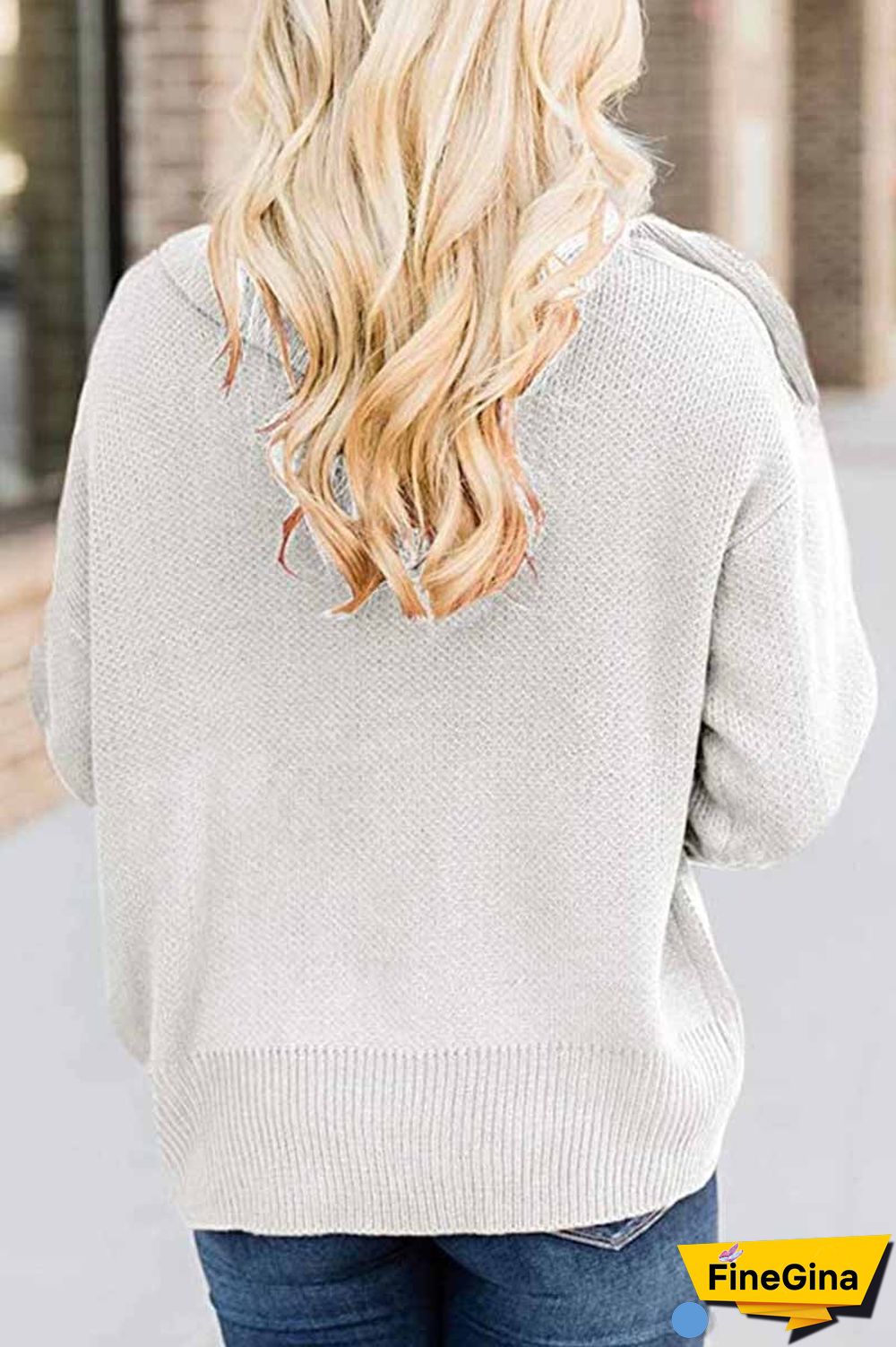 Casual Solid Color Button Knitted Sweater（4 colors）