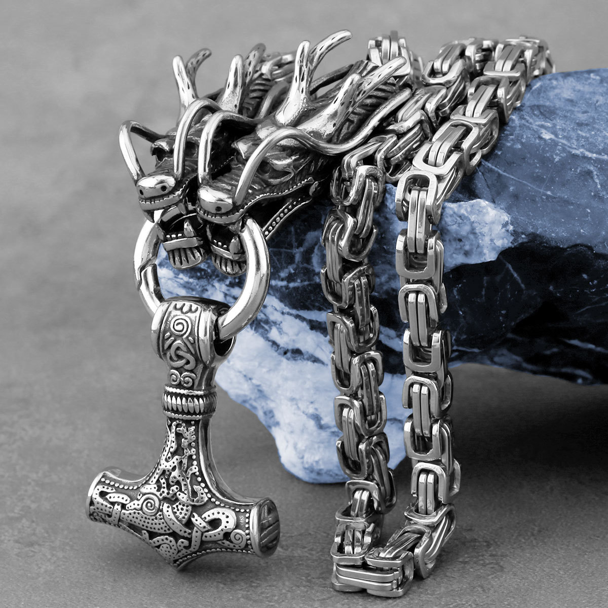 Silver Thor's Hammer Necklace: A Fusion of Viking Myth and Power