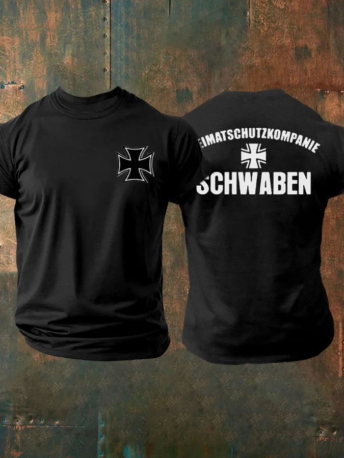 Bedrucktes Herren-T-Shirt der Heimat schutz kompanie Schwaben