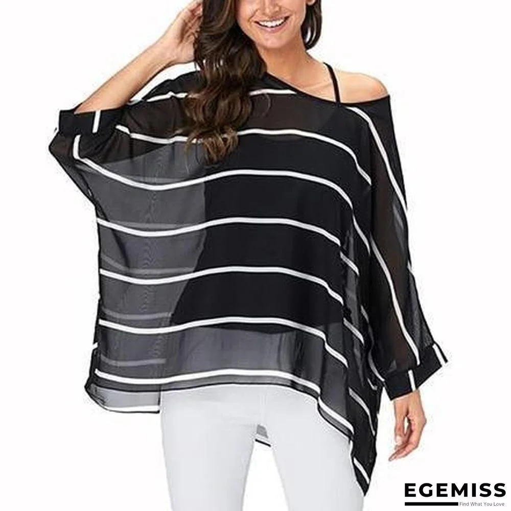 6XL Plus Size Women Batwing Sleeve Casual Chiffon Tops Blouses | EGEMISS