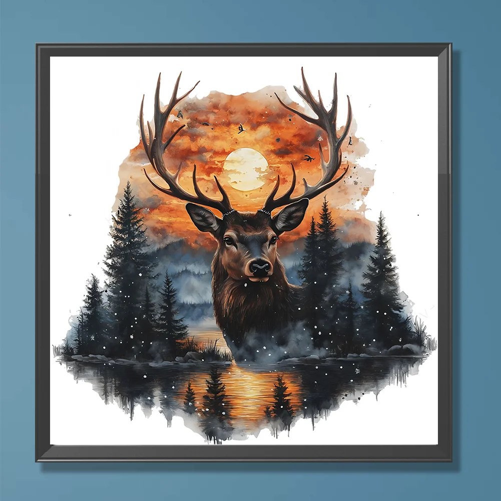 Diamond Painting - Full Round Drill - Forest Deer(Canvas|30*30cm)