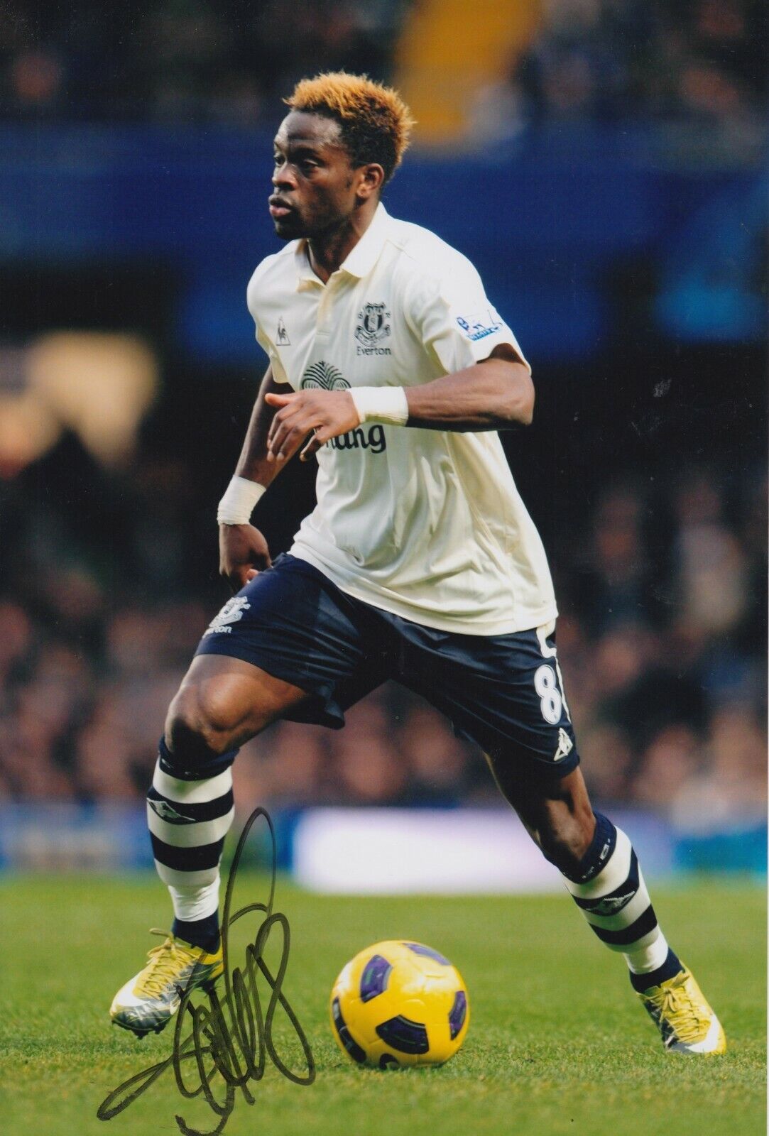 Louis Saha Hand Signed 12x8 Photo Poster painting - Everton - Football Autograph.