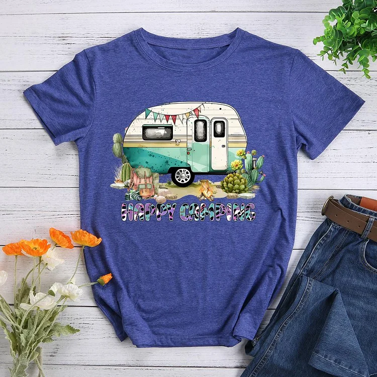 camping lover Round Neck T-shirt-018443