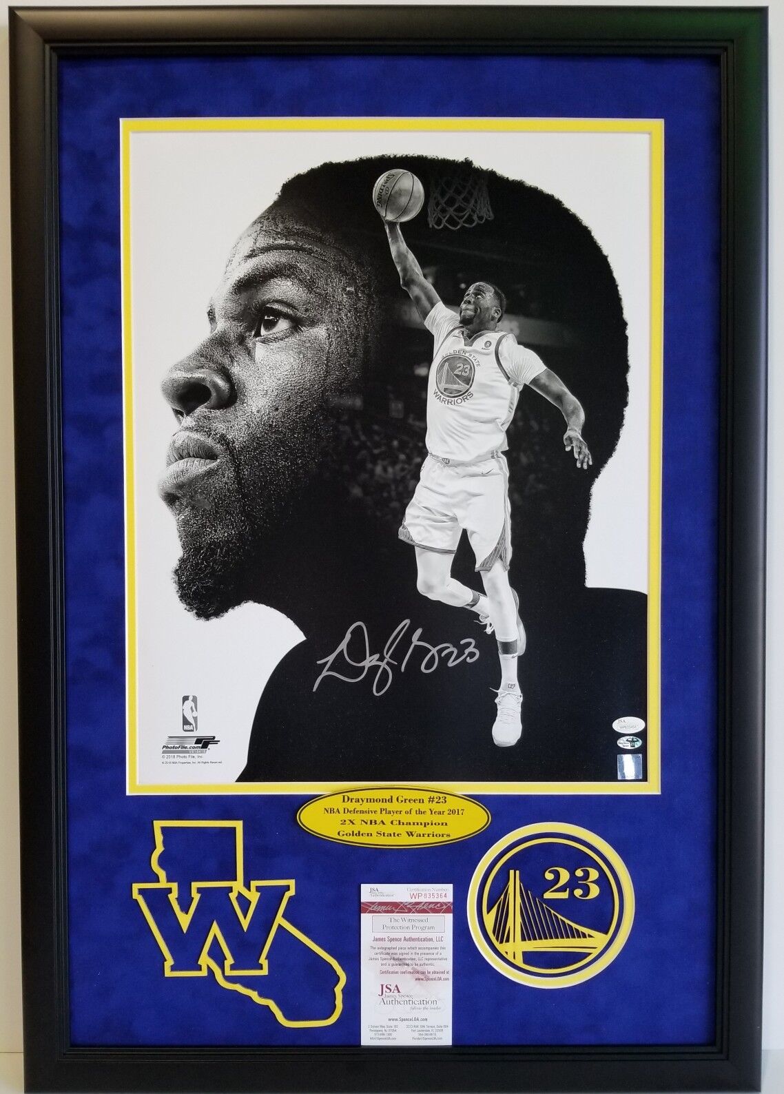 DRAYMOND GREEN SIGNED GS Warriors 16x20 Photo Poster painting Custom Framed. WITNESS JSA