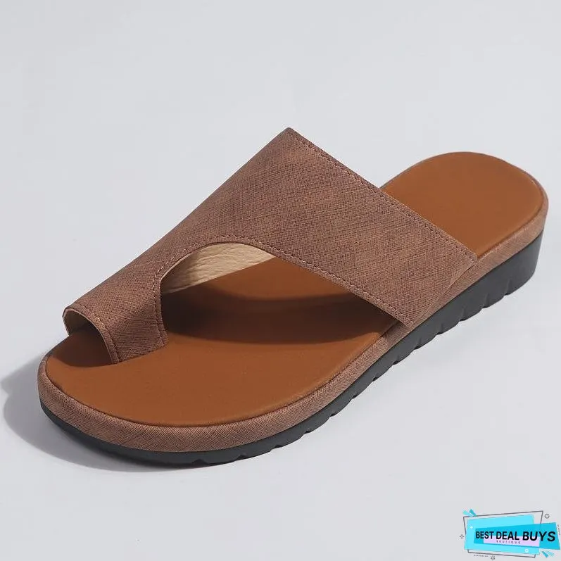 Women Leather Shoes Comfy Platform Flat Ladies