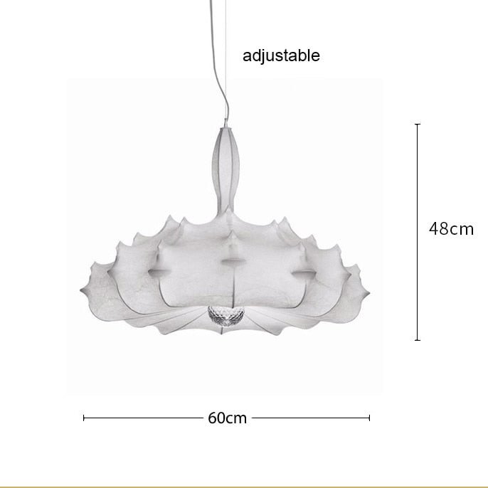 Nordic Silk Airship LED chandelier big Pendant Lights living room Showroom villa decoration ceiling chandelier art hanging lamp