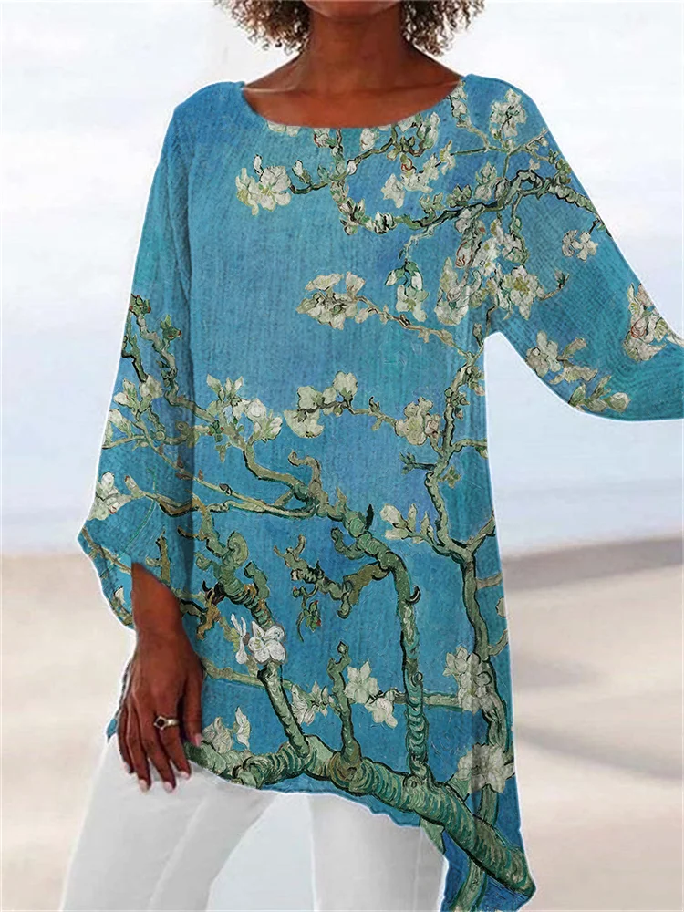 Almond Blossom Asymmetric Flowy Tunic