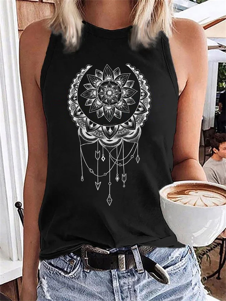 Wearshes Moon Inspired Mandala Totem Tank Top