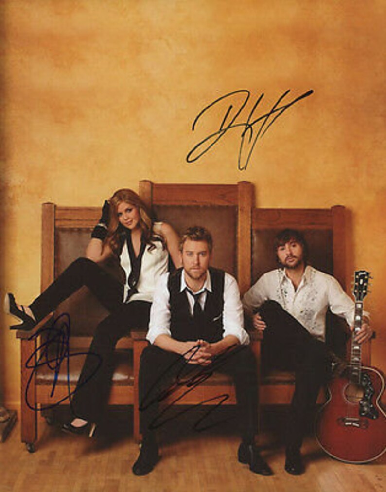 Lady antebellum signed 11x14 Photo Poster painting hillary dave & charles