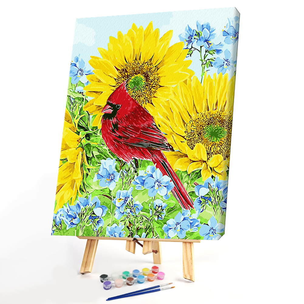 

40*50CM Paint By Numbers-Sunflower Bird, 501 Original