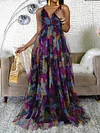 Rainbow Gradient Color Backless Maxi Dress
