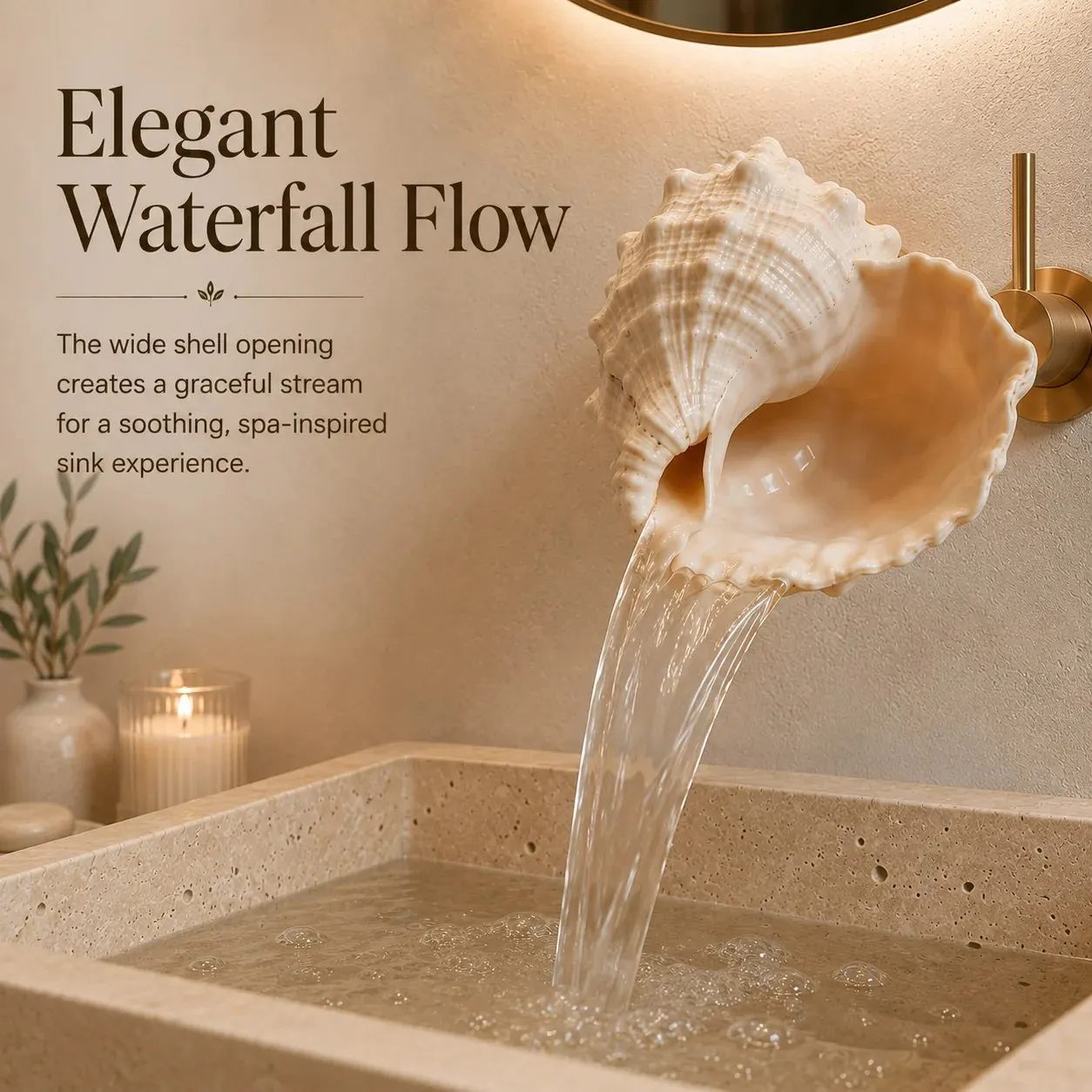 Shell faucet wall mounting components