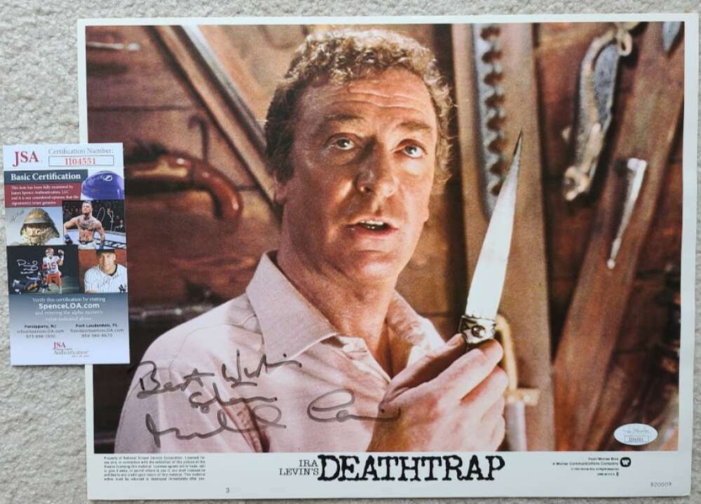 Michael Caine JSA Coa Signed 11x14 Deathtrap Lobby Card Photo Poster painting Autograph