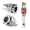 Universal Sleeve Adaptive Socket Wrench Set Wear Resist Multi-Purpose Socket Wrench Tool Multifunctional Self-Adjusting Ratchet Adapter for 3/8 Inch Drive Ratchet Torque Wrenches