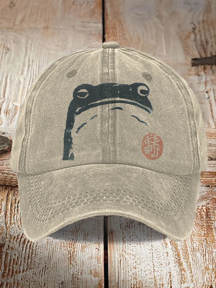 Japanese Art Frog Pattern Cap