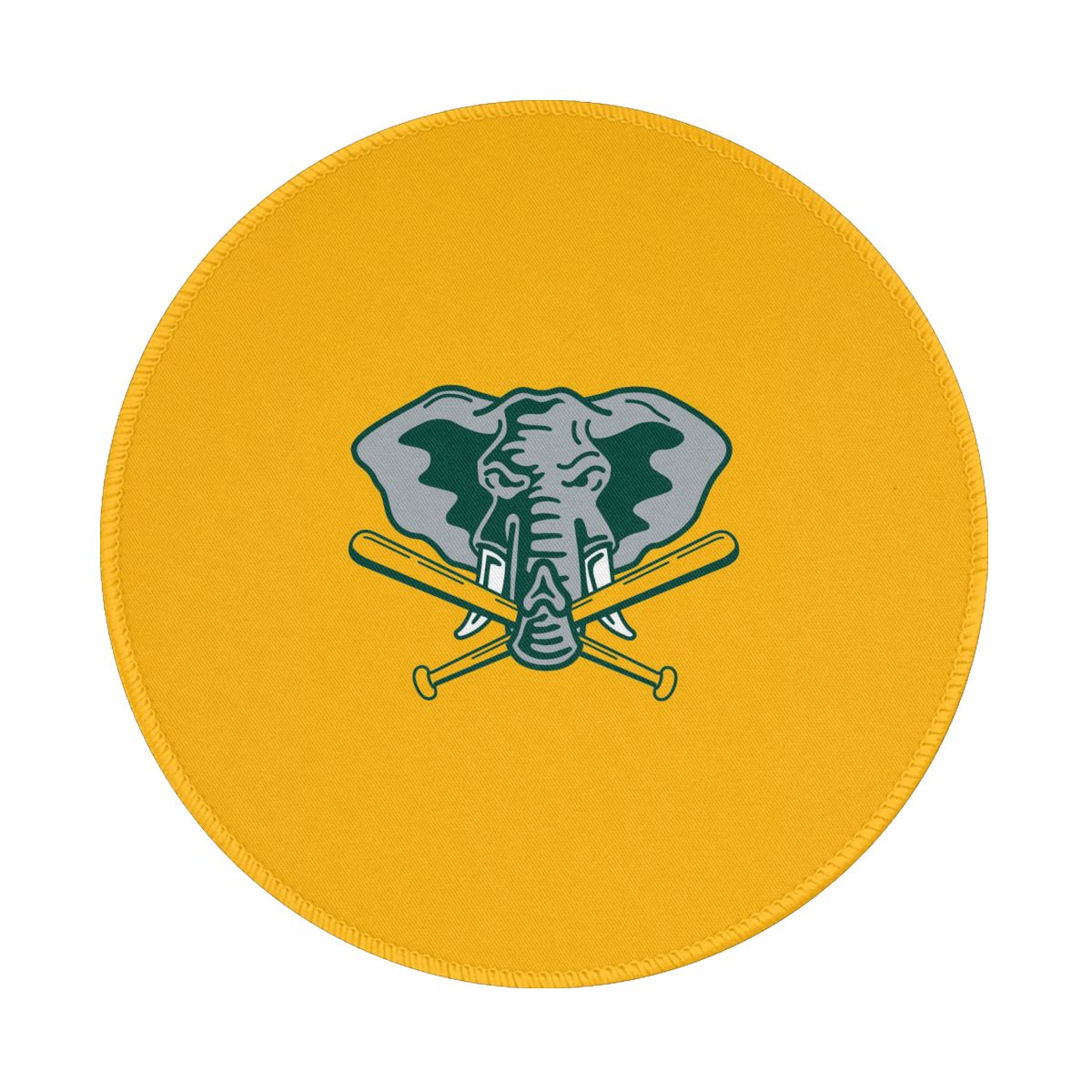 Oakland Athletics Angry Elephant Round Non-Slip Thick Rubber Modern Gaming Mousepad