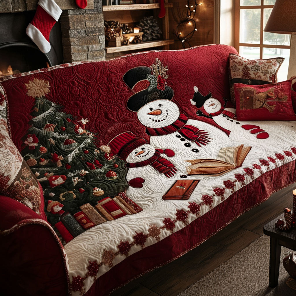 Reading in the Snow Quilted Sofa Cover NCU0PT9890 everthome