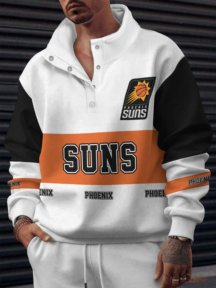 Phoenix Suns 2025 New Design Casual Snap Mockneck Pullover