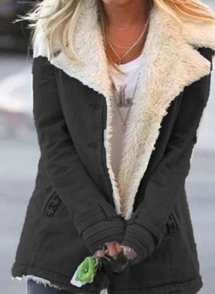 Women's slim mid-length thick coat | EGEMISS