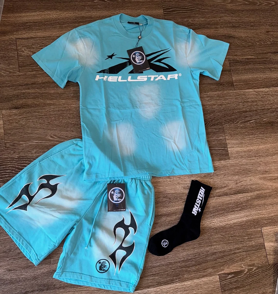 New HellStar3 T-shirt Shorts Two-Piece Set