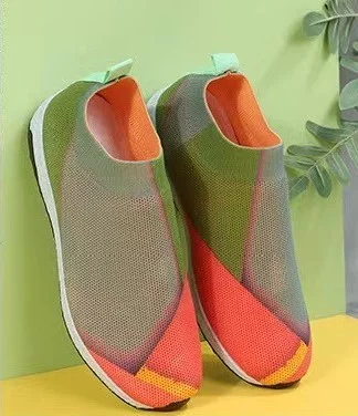 Color Block Slip-On Running Shoes, Multicolor Women's Athletic Shoes With Color Block Design