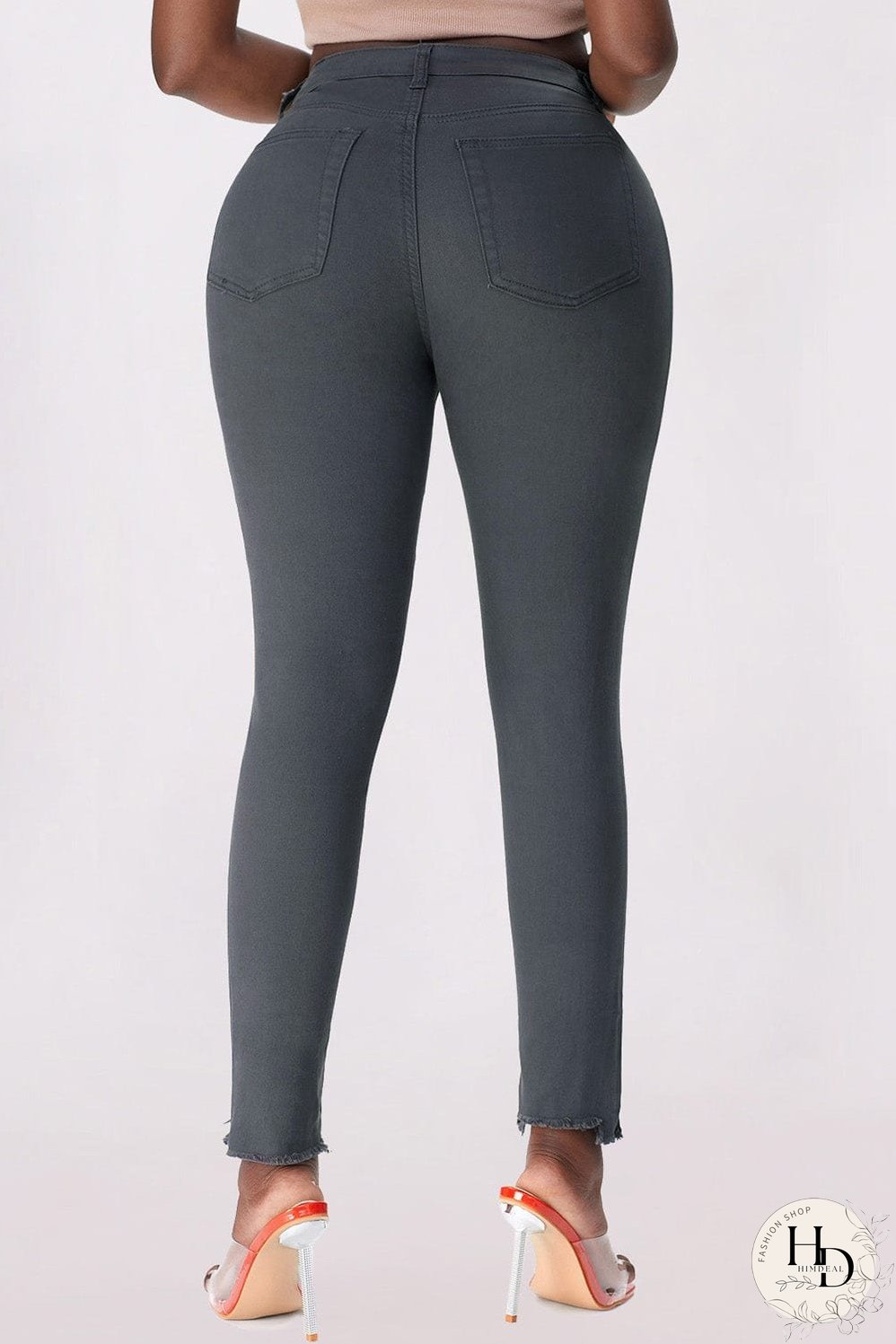 Elastic Loose Wide Leg Button Pants