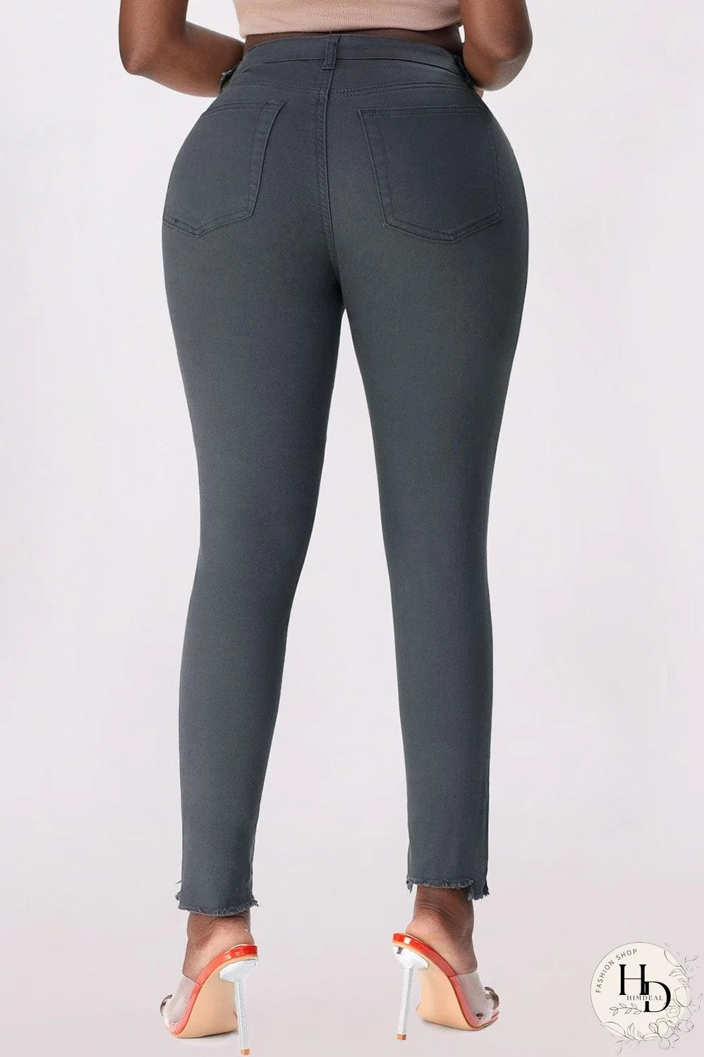 Elastic Loose Wide Leg Button Pants