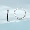 925 Sterling Silver Hoop Earrings with Hypoallergenic Shiny Zircon Embellishments