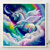 (40*40cm)Rainbow Unicorn - Round Partial AB Drill Diamond Painting