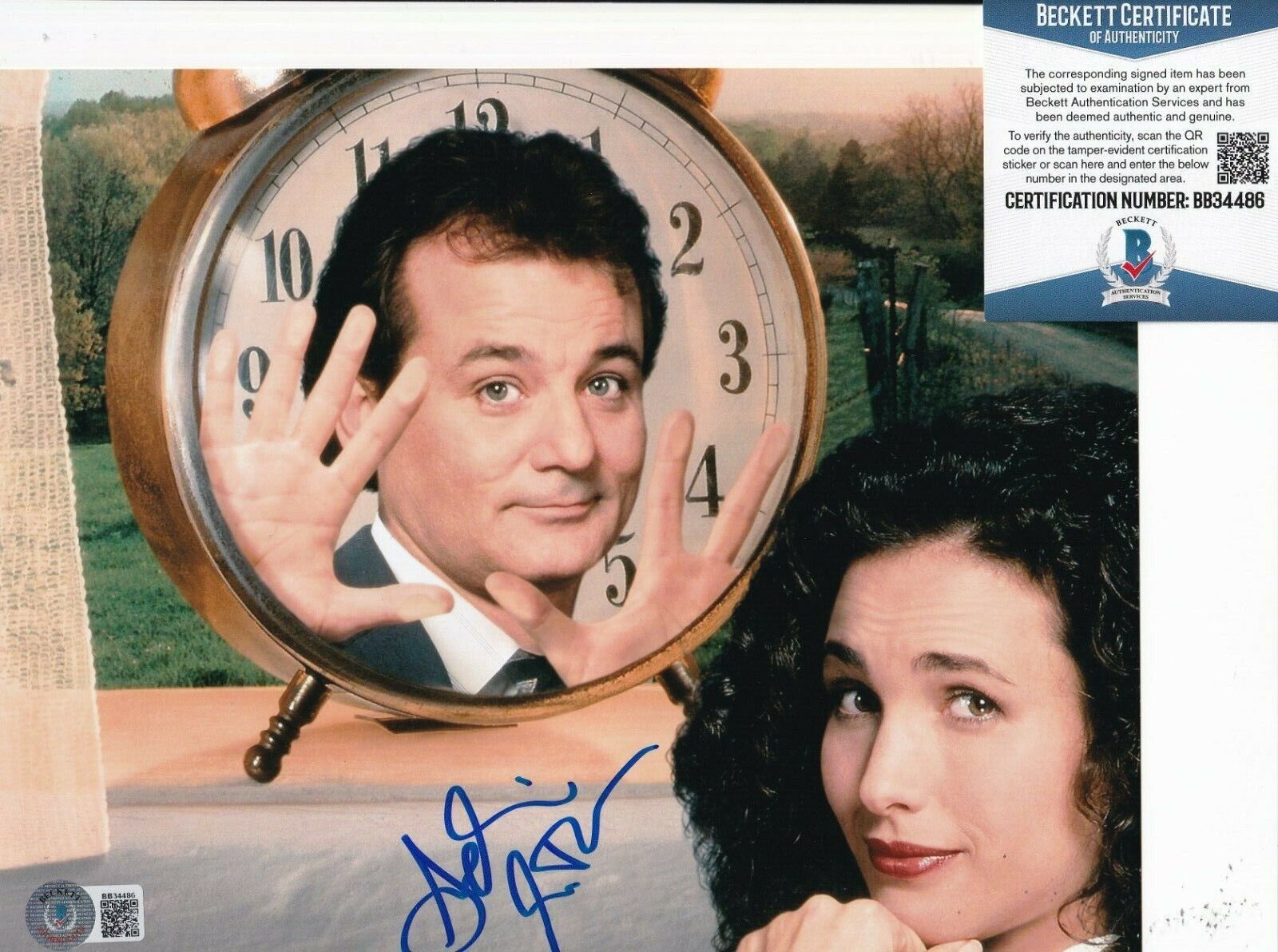 ANDIE MACDOWELL signed (GROUNDHOG DAY) Movie 8X10 Photo Poster painting BECKETT BAS BB34486