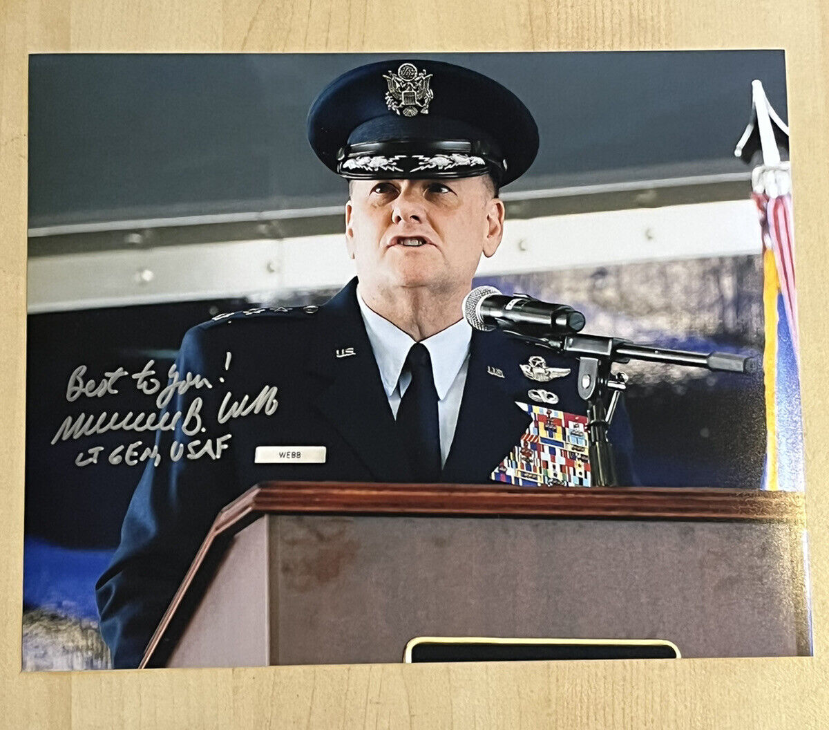 MARSHALL B WEBB HAND SIGNED 8x10 Photo Poster painting AUTOGRAPHED AIR FORCE GENERAL RARE COA