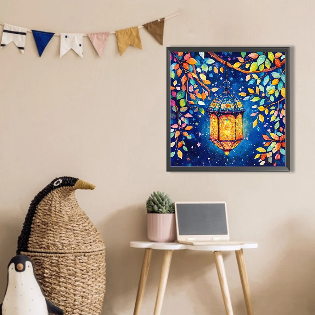 5D DIY Full Round Drill Partial AB Diamond Painting Lamp Kit Art Decor 45x45cm