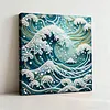 (25x25cm)DIY Wave Framed Handmade Pearl Painting Art Craft Kit Living Home Decor