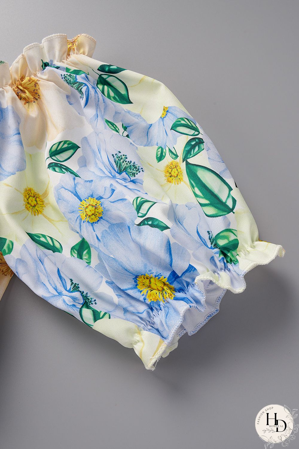 Tangerine Red Sexy Print Patchwork Off the Shoulder Short Sleeve Two Pieces