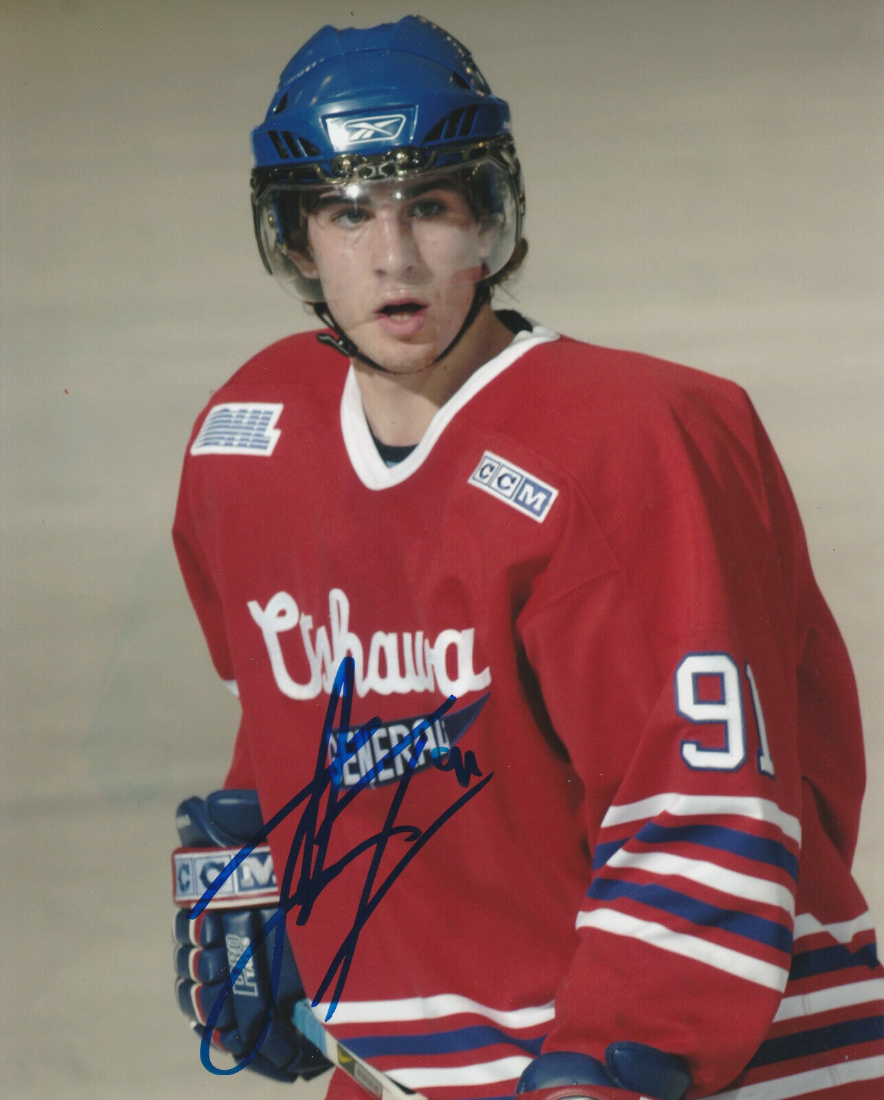 JOHN TAVARES SIGNED OSHAWA GENERALS 8x10 Photo Poster painting #4 TORONTO MAPLE LEAFS Autograph