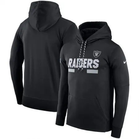 Men's Oakland Raiders  Black Sideline Team Name Performance Pullover Hoodie