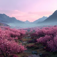 Peach Blossom Valley - Diamond Painting
