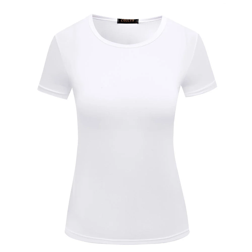 Uveng Women's Solid Color Pullover T-shirt Short Sleeve Wear