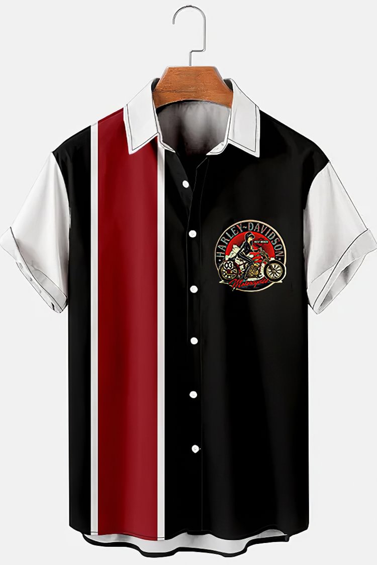 Tiboyz Fashion Casual Loose Motorcycle Cozy Shirt