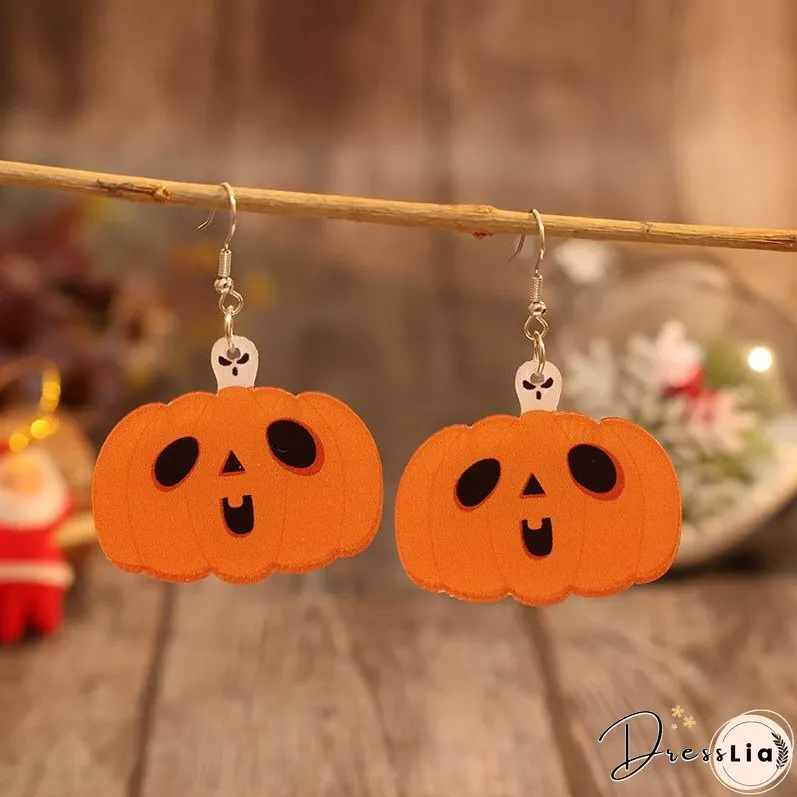 Acrylic Alloy Pumpkin Shape Earrings