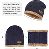 Mens Womens Winter Beanie Hat Scarf Set Warm Knit Hat Thick Fleece Lined Winter Cap by Inlyline
