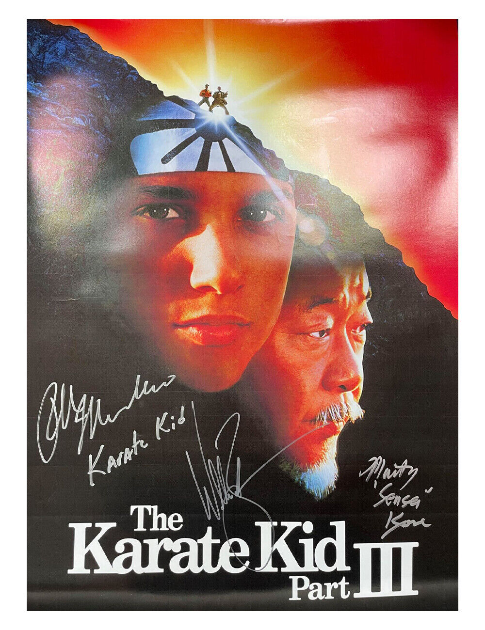 A2 Karate Kid III Poster Signed Ralph Macchio, William Zabka & Martin Kove + COA