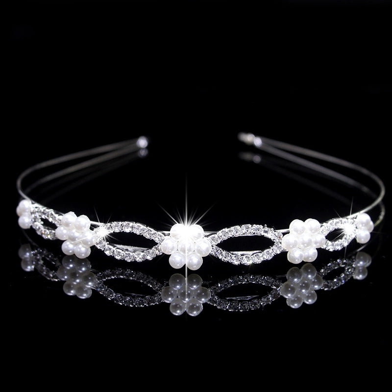 Women’s Elegant Glam Bridal Crown Metal Plating Inlay Artificial Pearls Rhinestones Crown