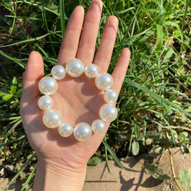 Faux Pearl Hair Tie Scrunchie Simple Elegant Decorative Rubber Band Hair Accessories