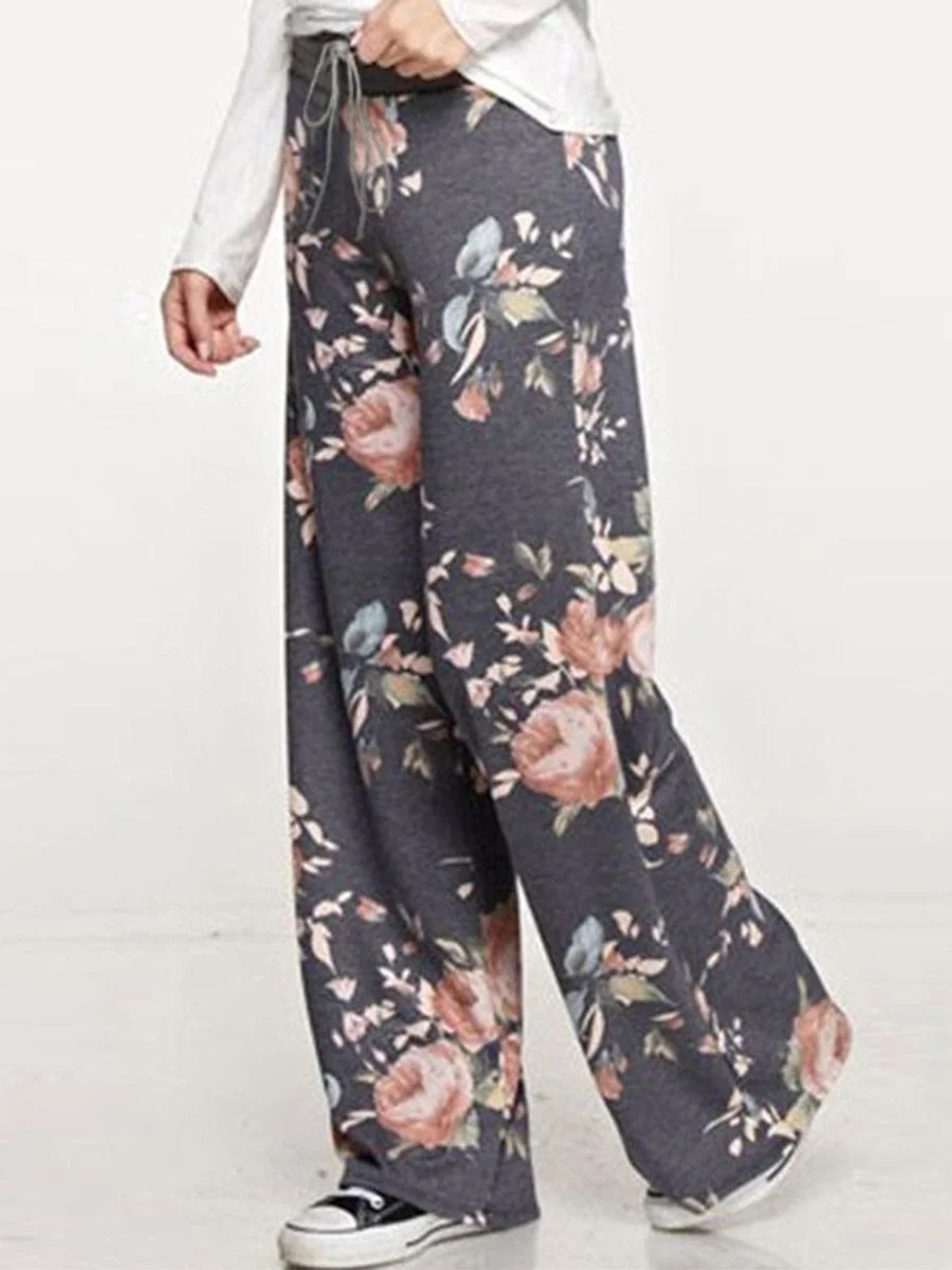 Vacation Printing Belt Casual Long Pant