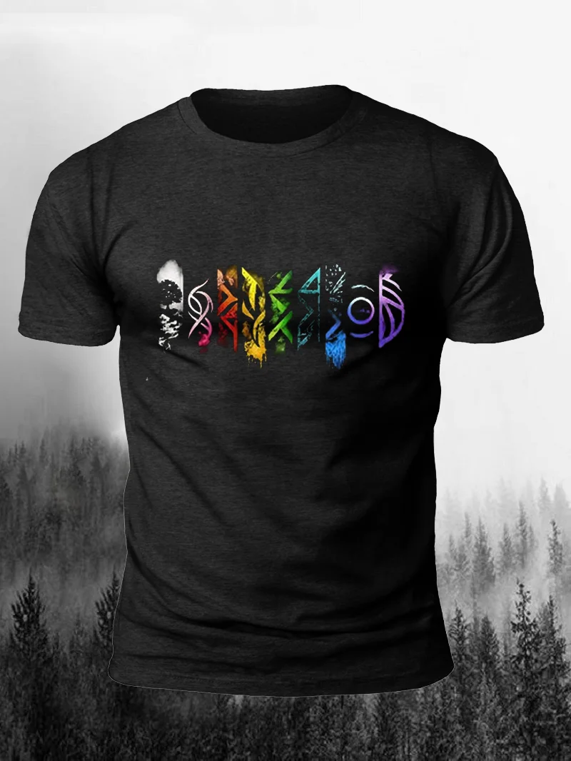 Viking Print Short Sleeve Men's T-Shirt in  mildstyles