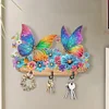 (US Only)Butterfly Wood DIY Diamond Painting Art Hooks No Hole Punching Wall Decoration