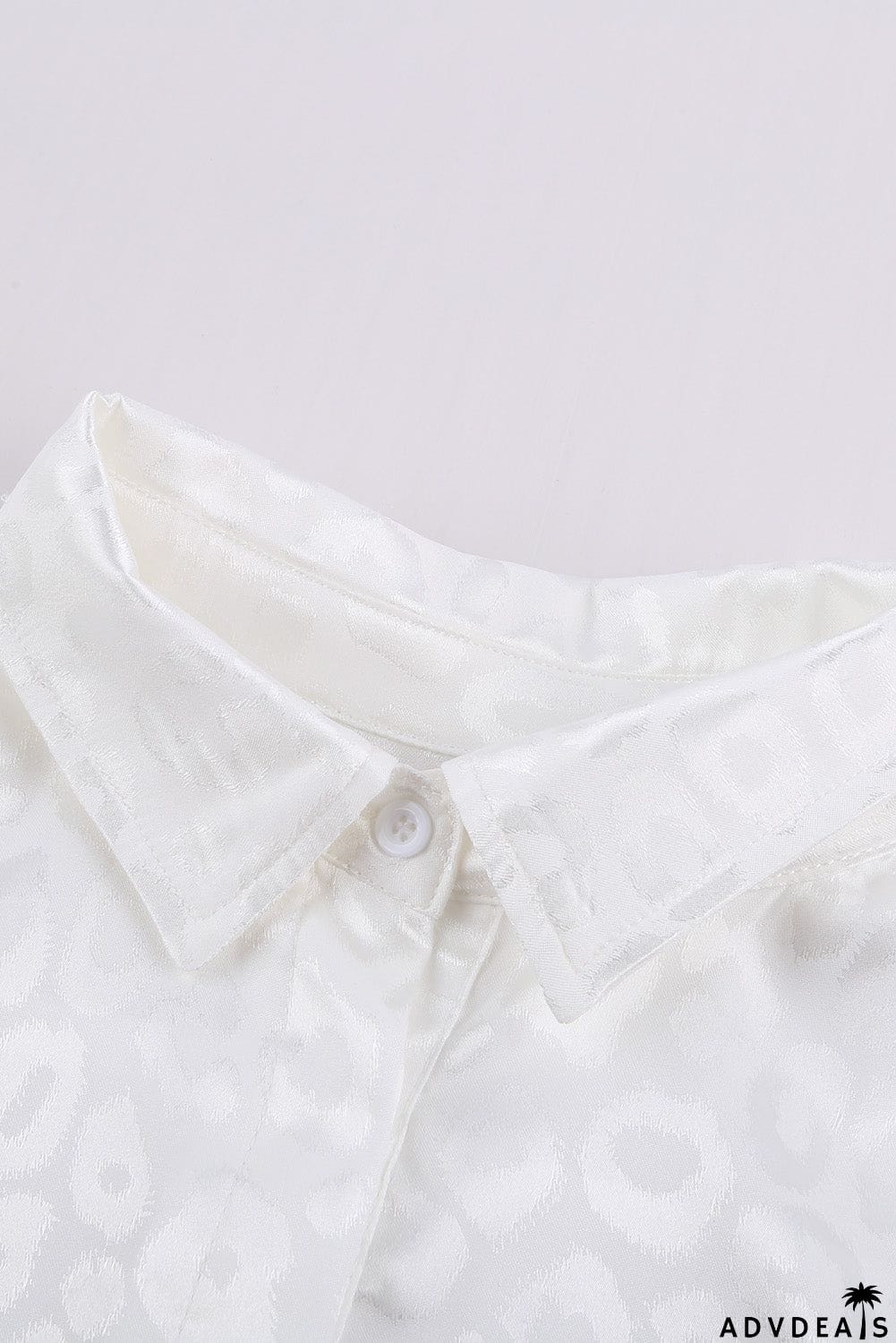 Turn-down Collar Embossed Button Shirt