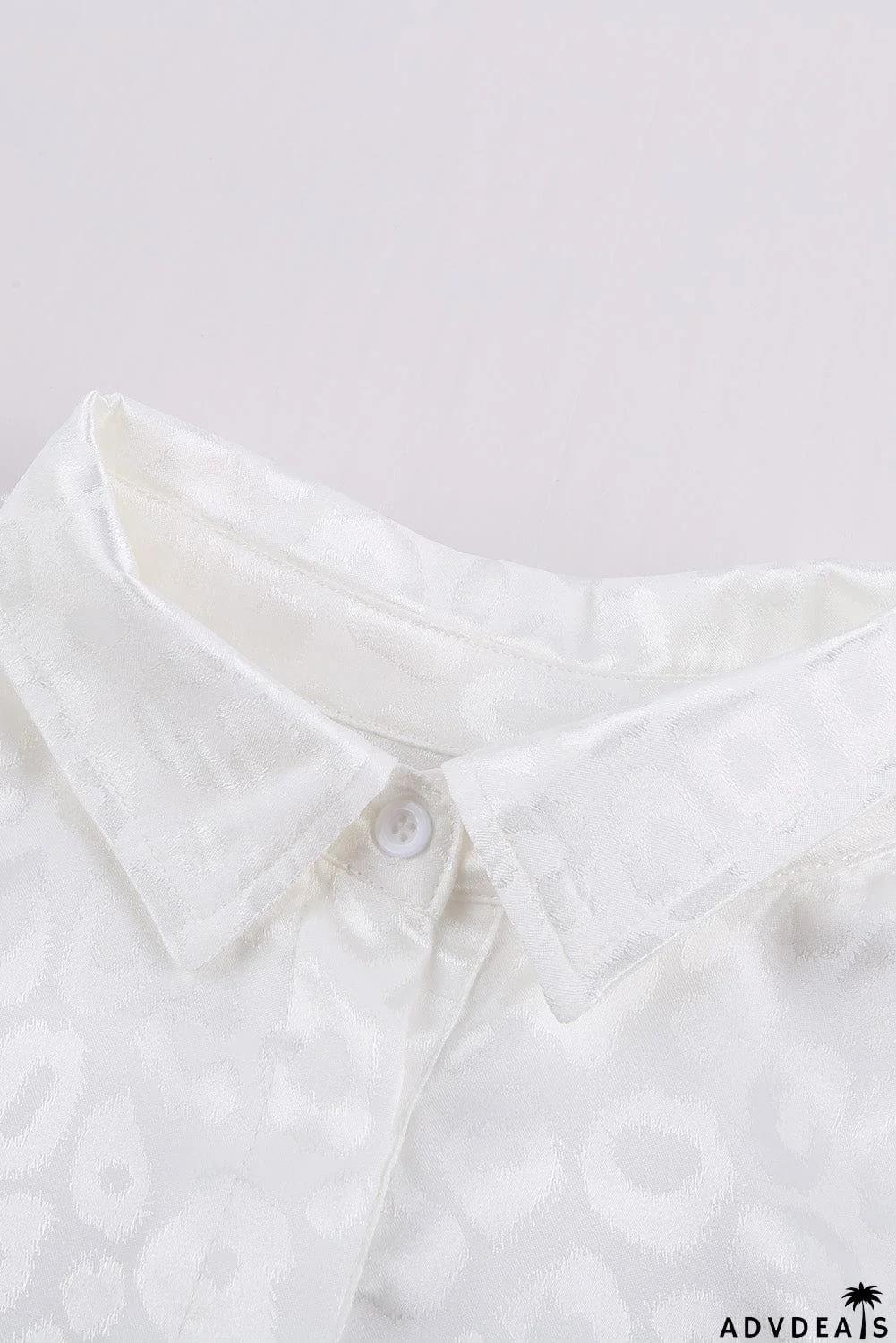 Turn-down Collar Embossed Button Shirt