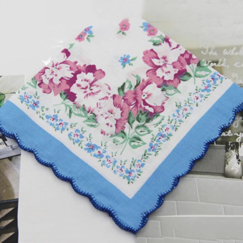 Handkerchiefs Women Printing Cute Square Towel Pocket Womens Elegant Simple Wipe Sweat Soft Cotton Trendy Casual Ladies 2020 New